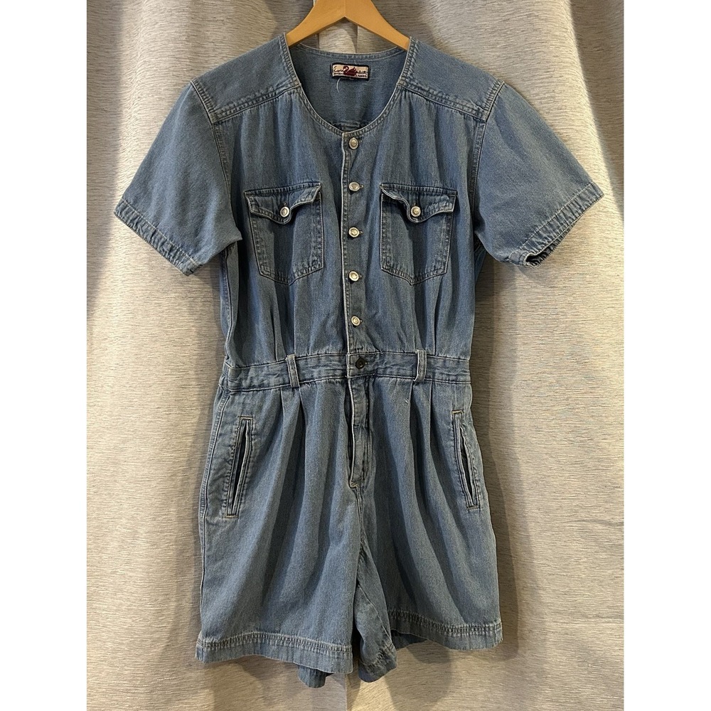 Vintage‎ 90s Denim Short Romper Gloria Vanderbilt No Belt